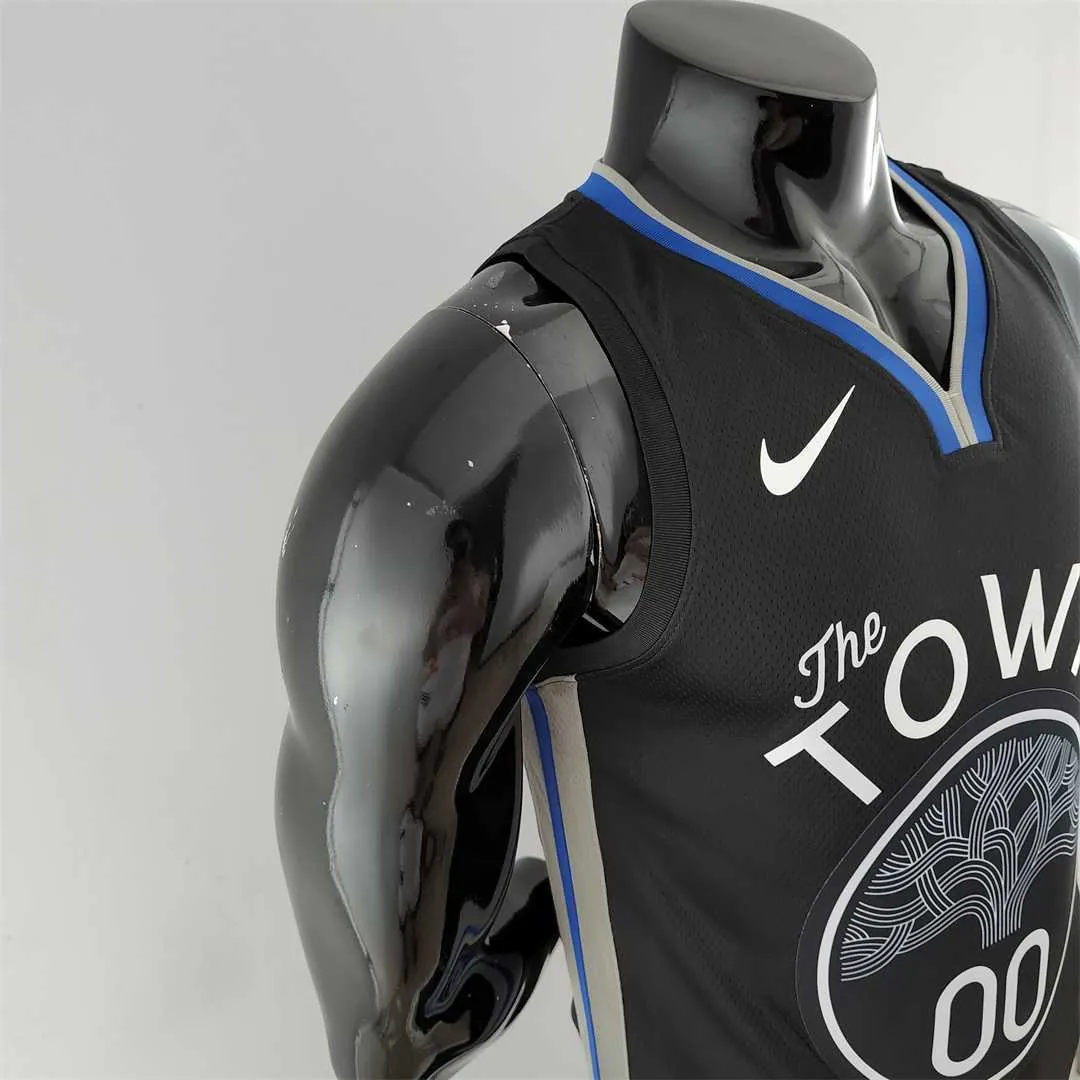 2020 KUMINGA#00 Warriors City Edition Black and Grey NBA Jersey 4