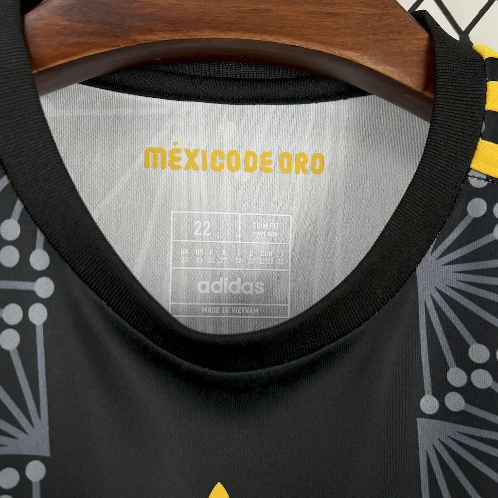 2025 Mexico Gold- Black Kids Kit Youth Apparels Soccer AAAAJersey Yupoo 7