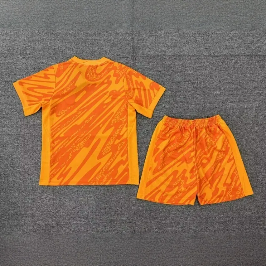 2024 England Goalkeeper Kid Kits Orange Children Sets Football AAAAJersey Yupoo 1