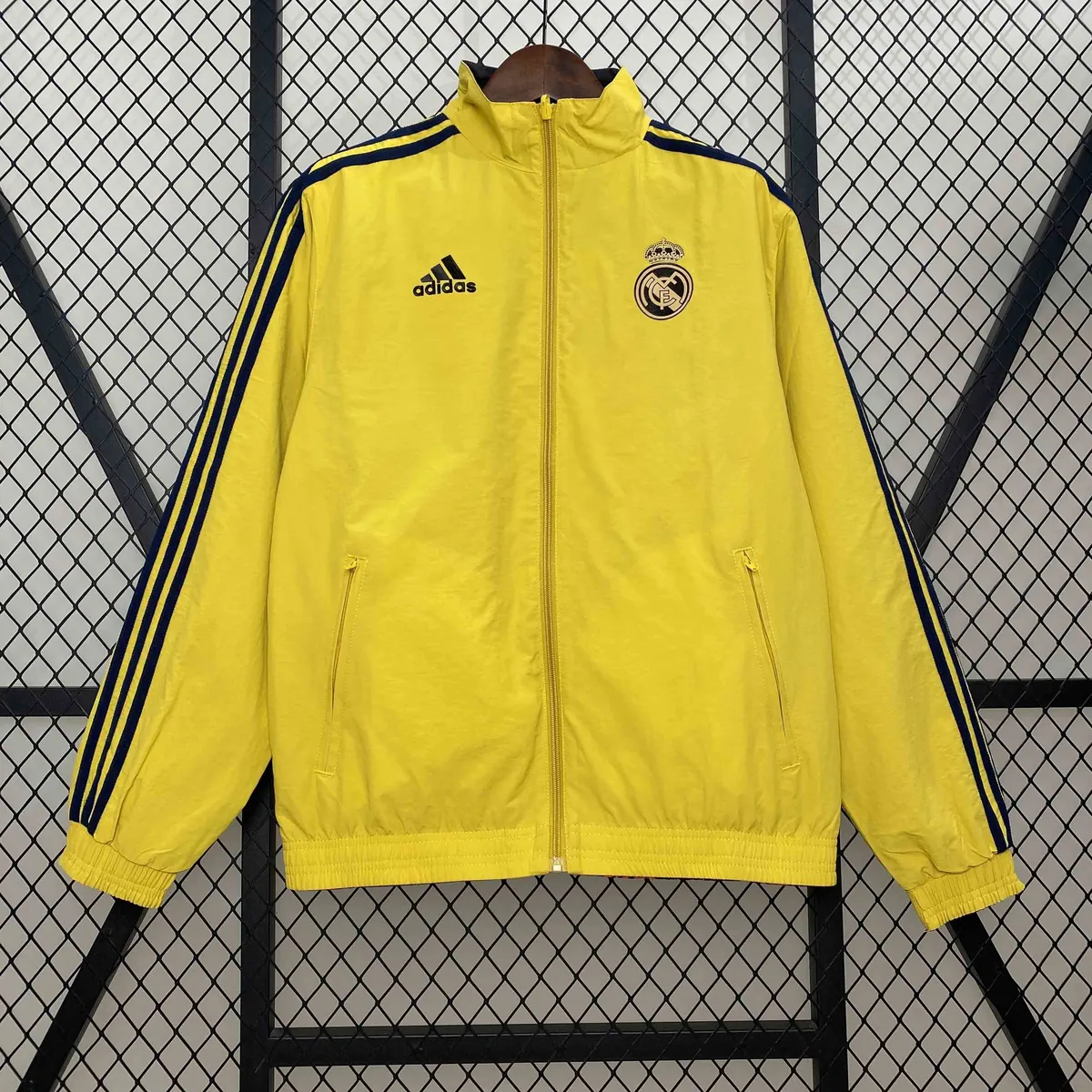 24-25 Real Madrid Yellow&Red Trench Coat Reversible Windbreaker Double-Sides Jacket AAAAJersey 1