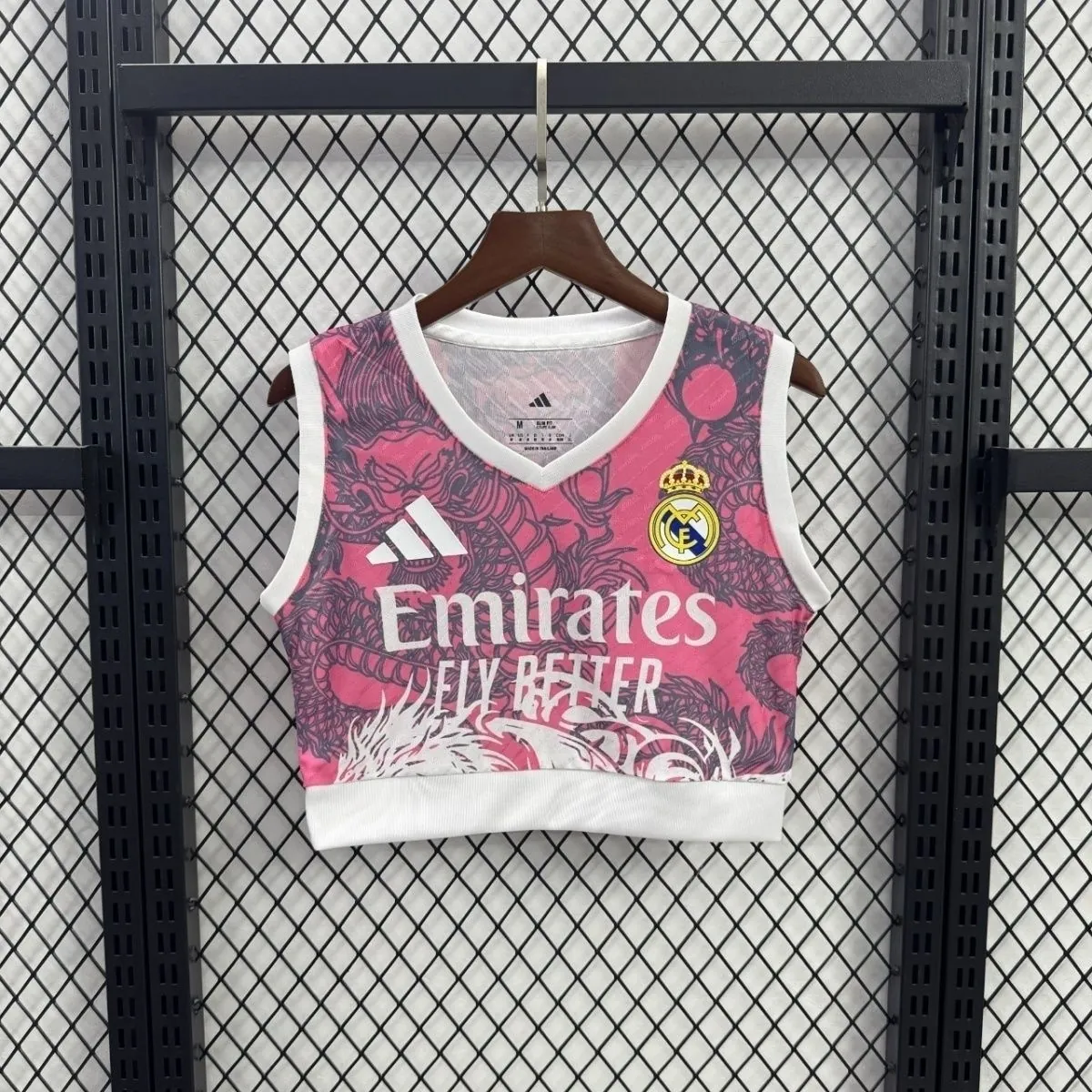 25-26 Real Madrid Dragon Special Edition Summer Women's Vest Pink Kit AAAAJersey Wholesale Yupo 6