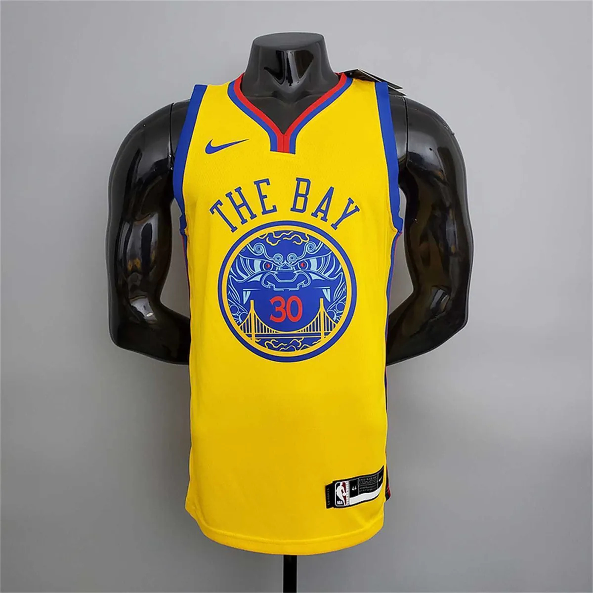 2018 Warriors#30 Chinese Dragon Robe Yellow 9
