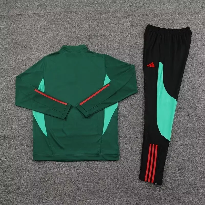 23-24 Manchester United Long Sleeve Tracksuit Green Training Suits Jersey Supplier Yupoo 2