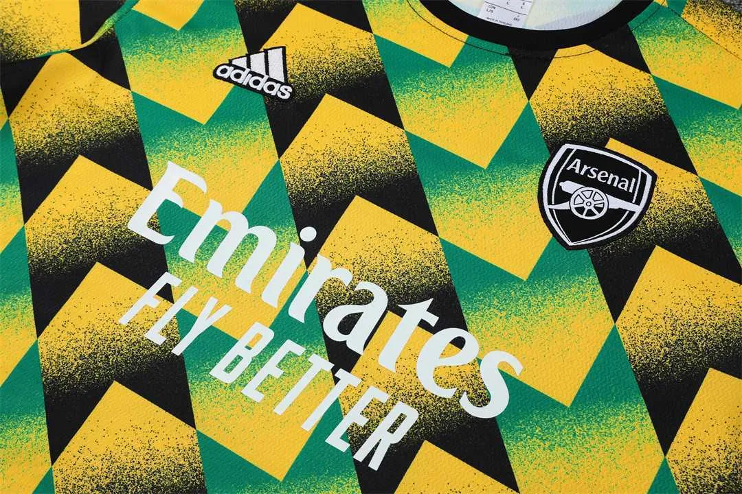 22-23 Arsenal Training Suit Short Sleeve Kit Yellow Camo 16