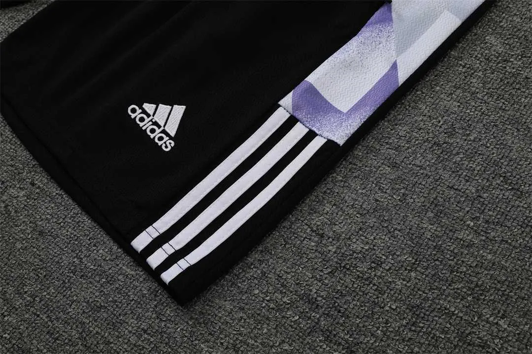 22-23 Real Madrid training suit short sleeve kit white and blue colorblock 15