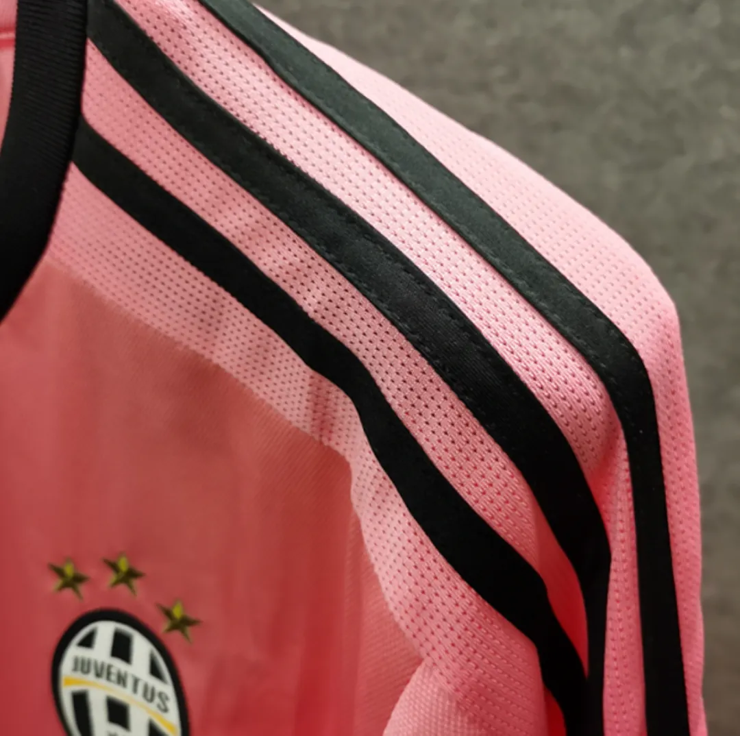 15-16 Juventus away pink long sleeve Football Jersey S-2XL 1