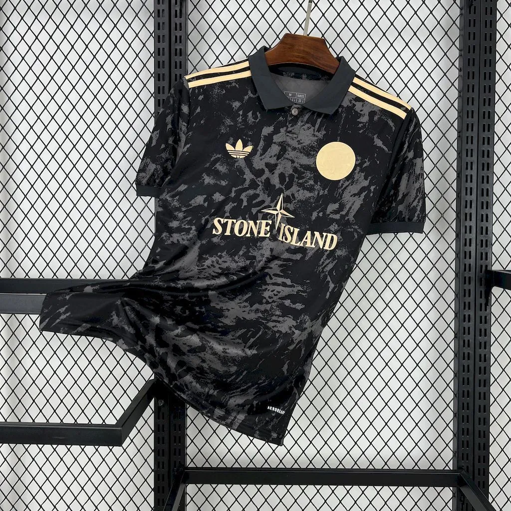 24-25 Ajax x Stone Island Black Special Edition Shirt Football T-Shirt AAAAJersey Dropship Yupo 6