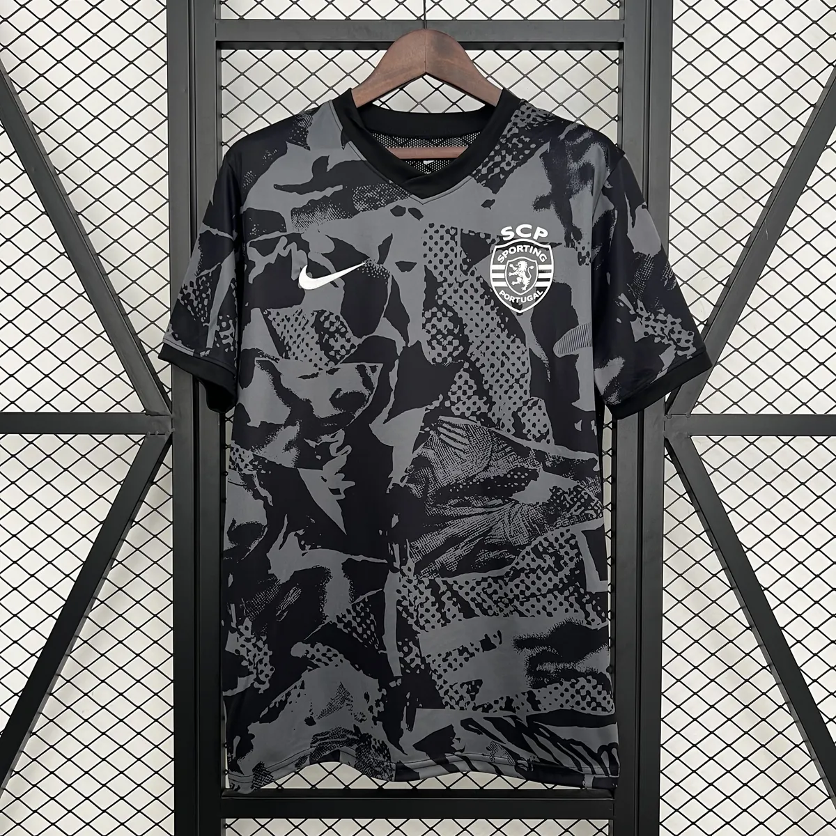 25-26 Sporting Lisbon Training Kit Football Uniform Black Shirt AAAAJersey Supply Yupoo 6