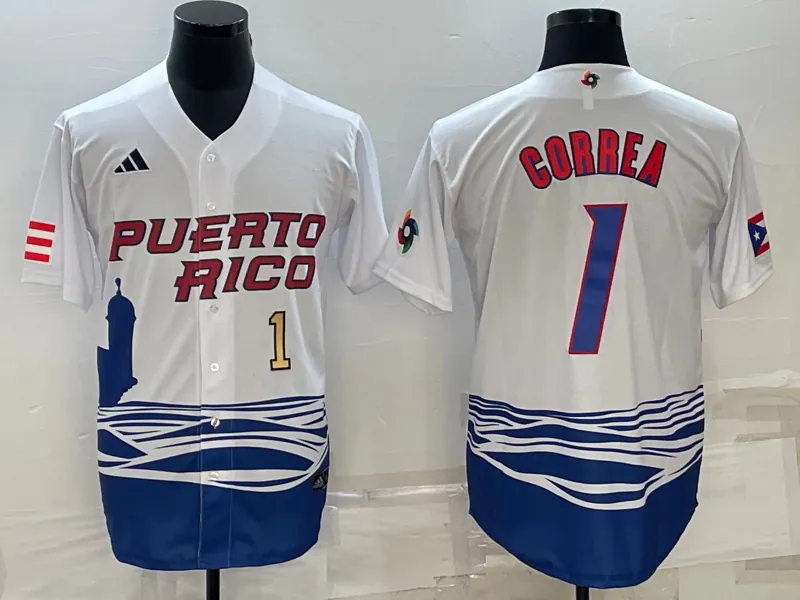 White Puerto Rico 2023 World Cup Baseball Jerseys 17
