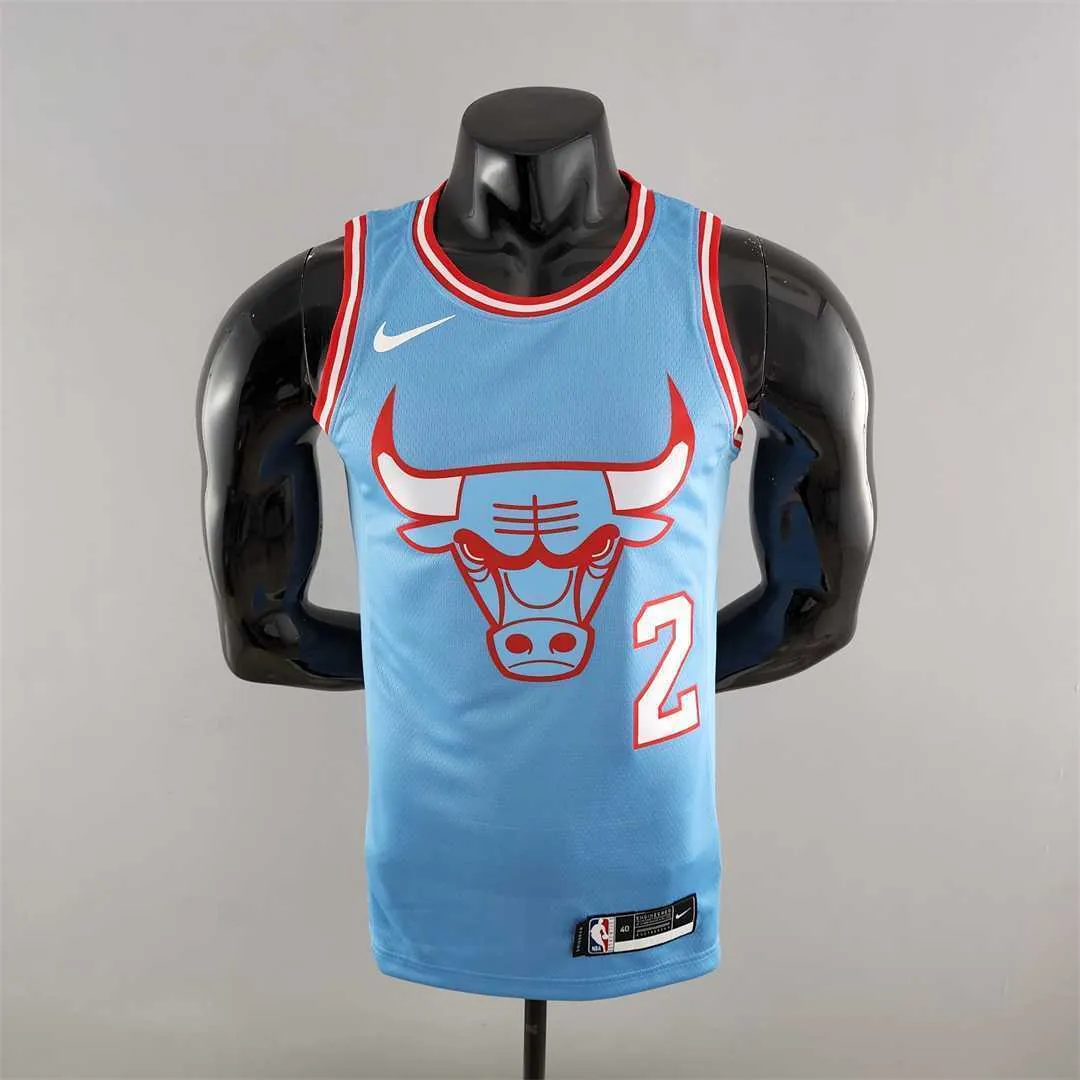 Chicago Bulls BALL#2 Blue NBA Jersey 9