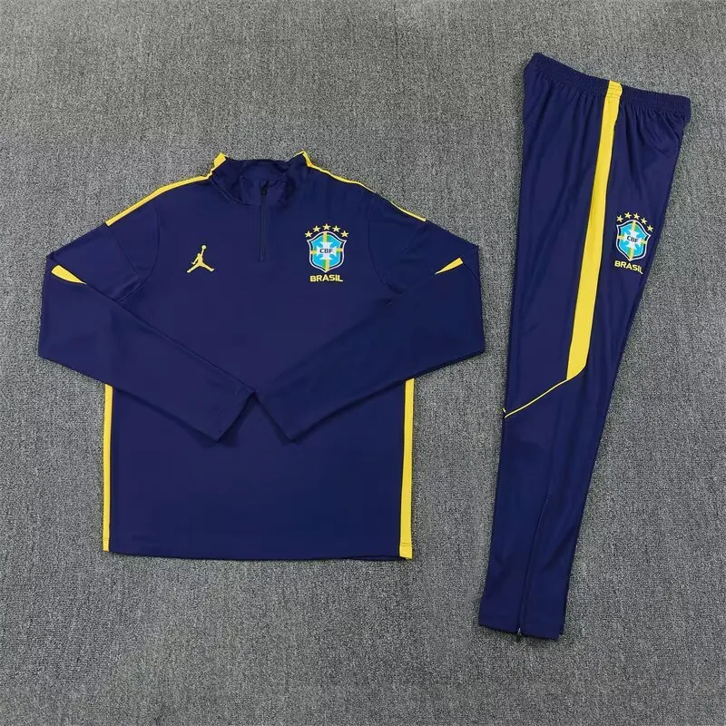 2026 Jordan Brazil Mens Kit Royal Blue Half Pull Training Suit Yupoo 7 2