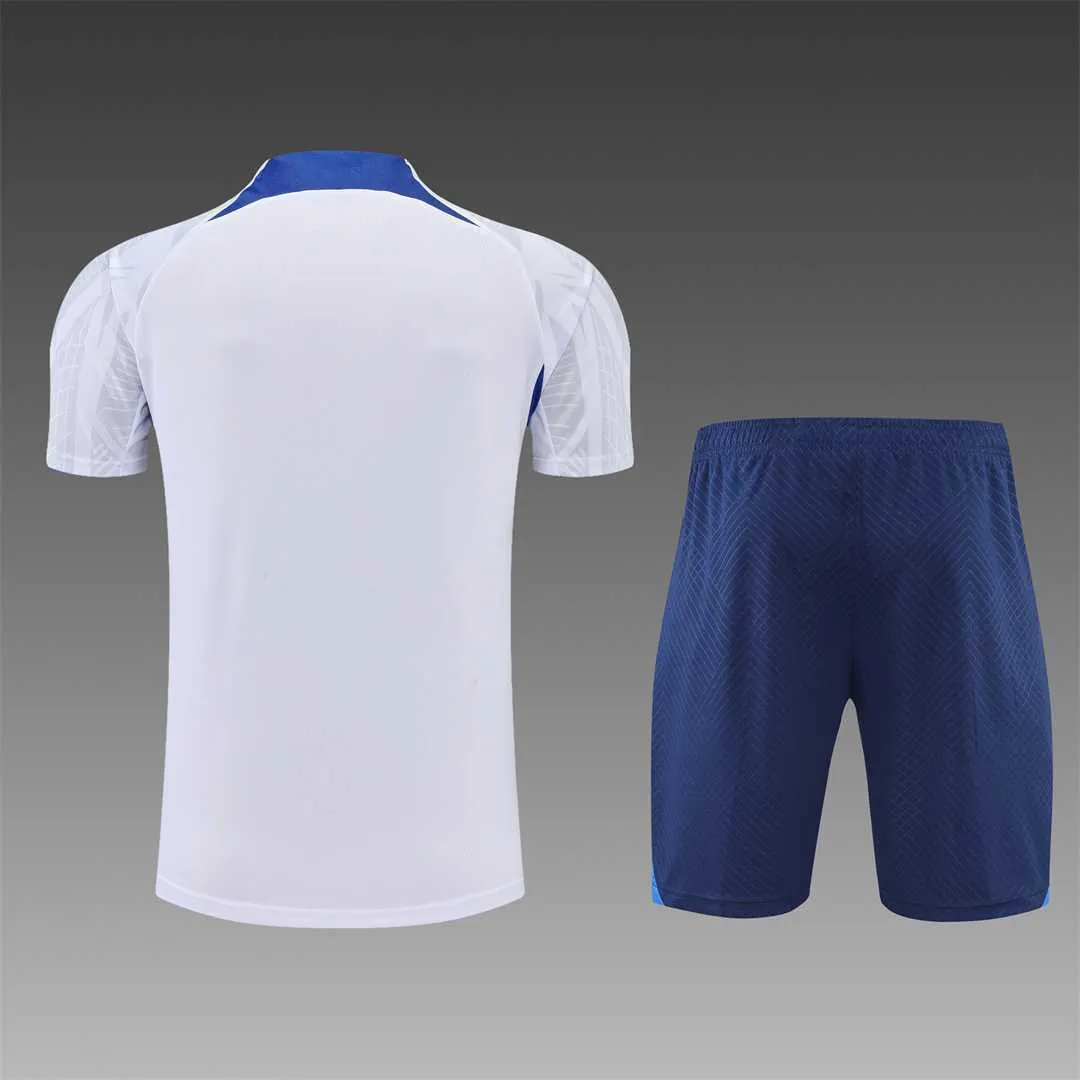 2022 France Training Suit Short Sleeve Kit White Blue 14
