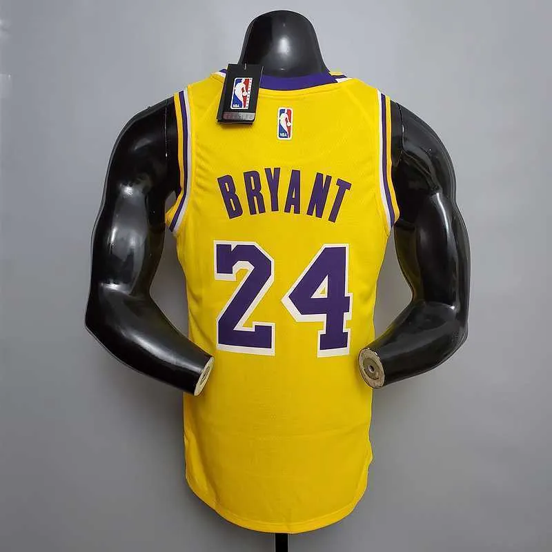 Bryant #24 Lakers Commemorative Edition Round neck yellow 1