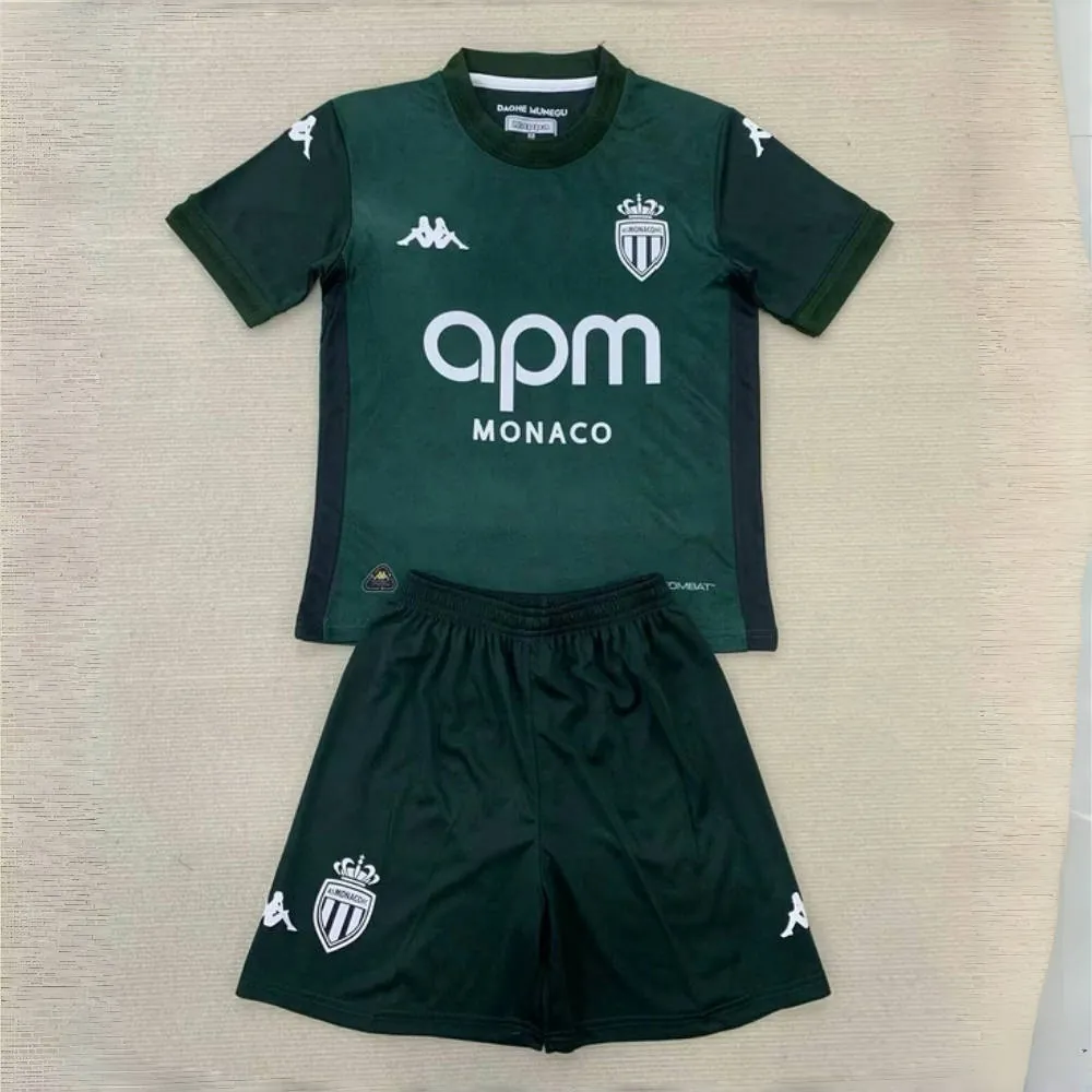 24-25 Monaco Away Kid Kits Youth Apparels Soccer AAAAJersey Yupoo 2