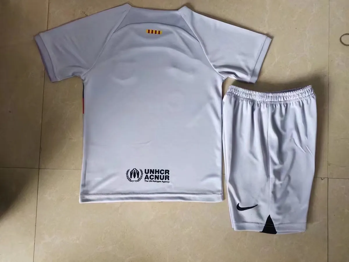 22-23 Barcelona third away kids kit 1