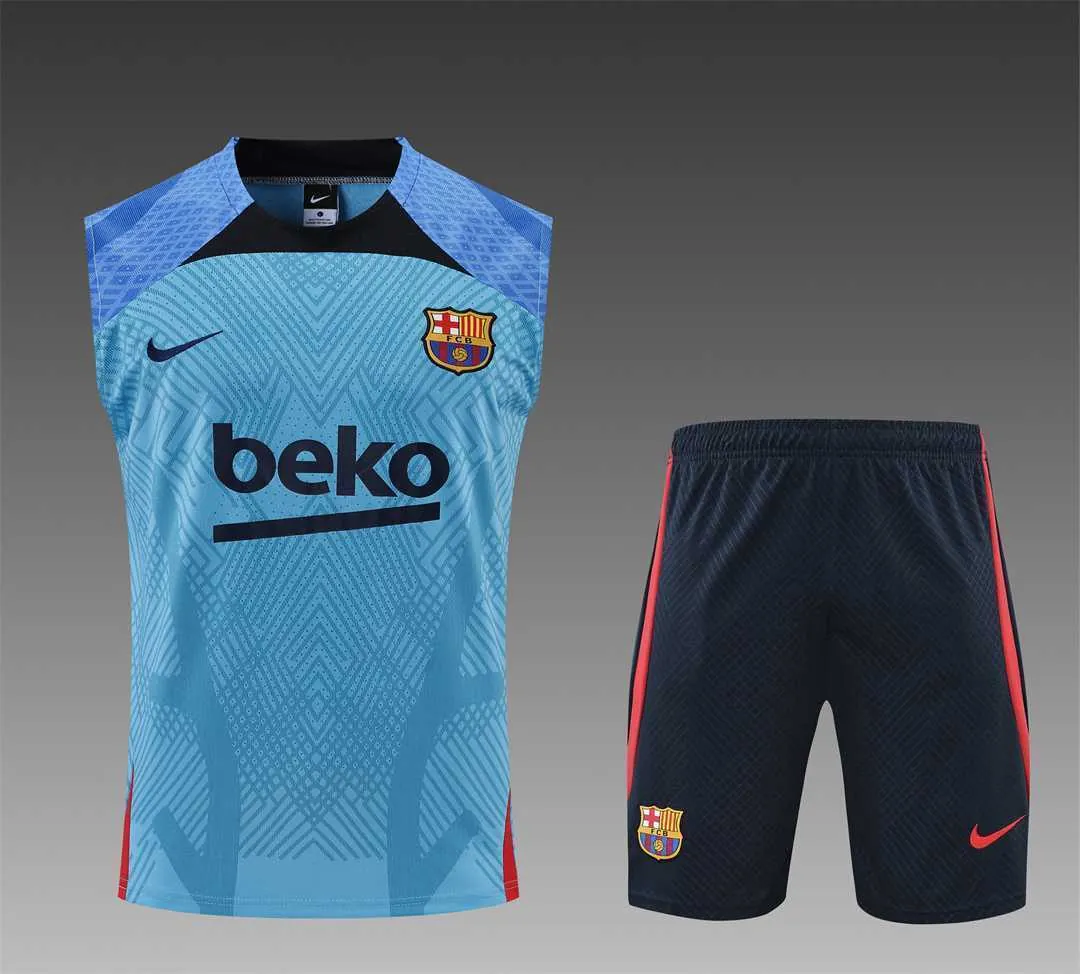 22-23 Barcelona vest training suit kit blue 17