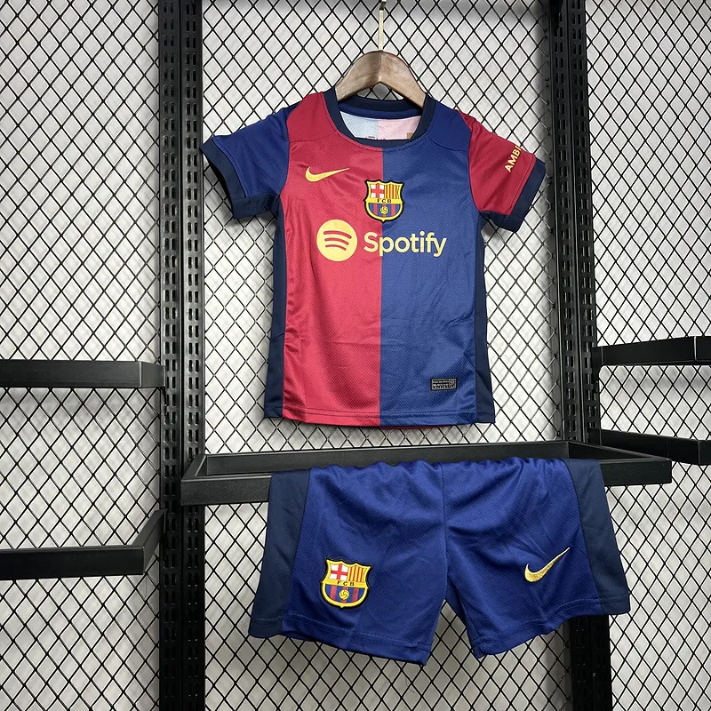 24-25 Barcelona Home Kid Kits Youth Apparels AAAAJersey Wholesale Yupoo 3