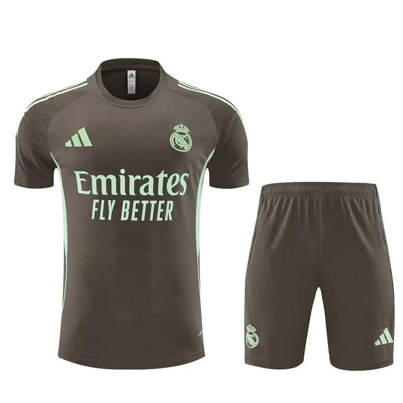 25-26 Real Madrid Training Kits Brown Football Tracksuits 3