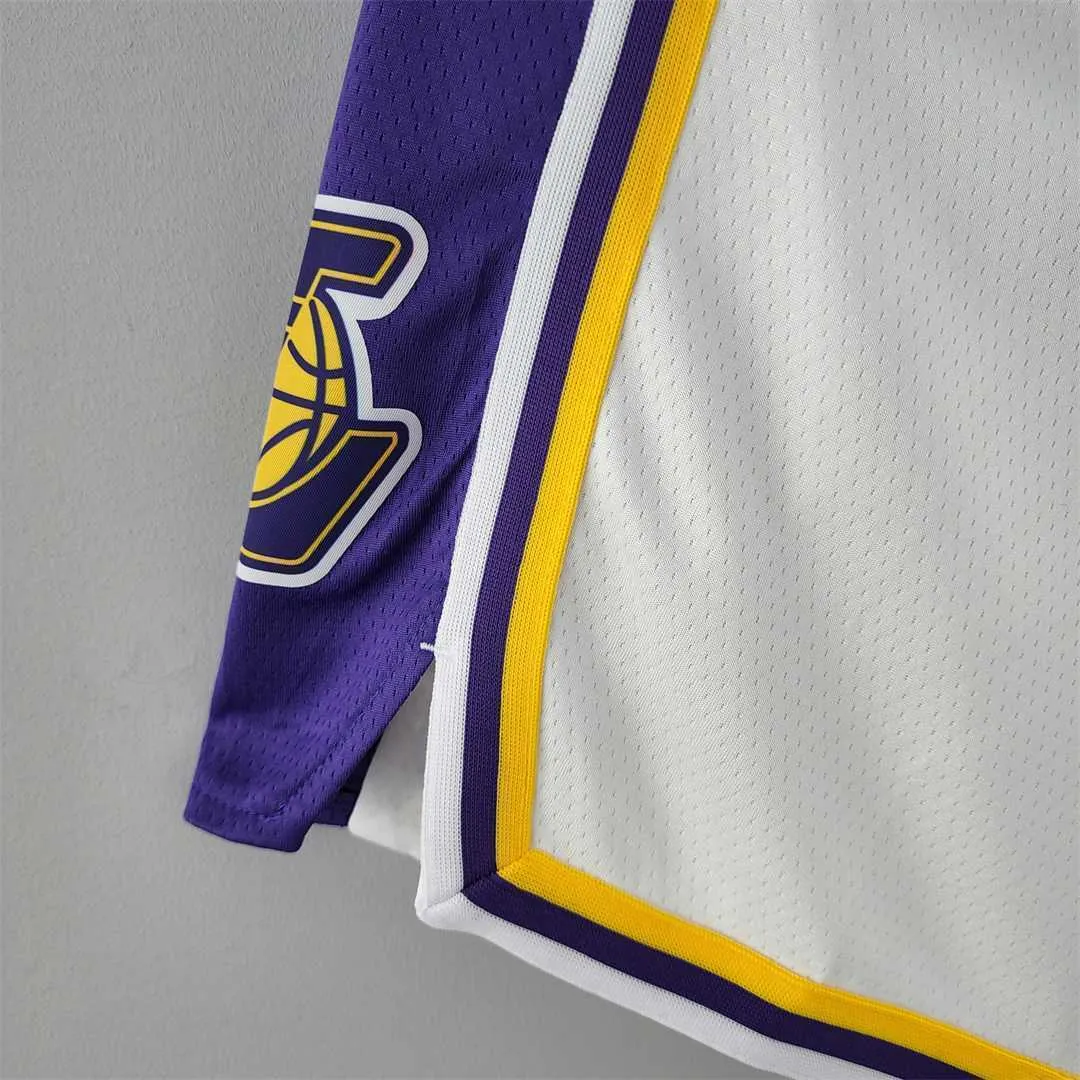 75th anniversary Los Angeles Lakers white NBA shorts 7