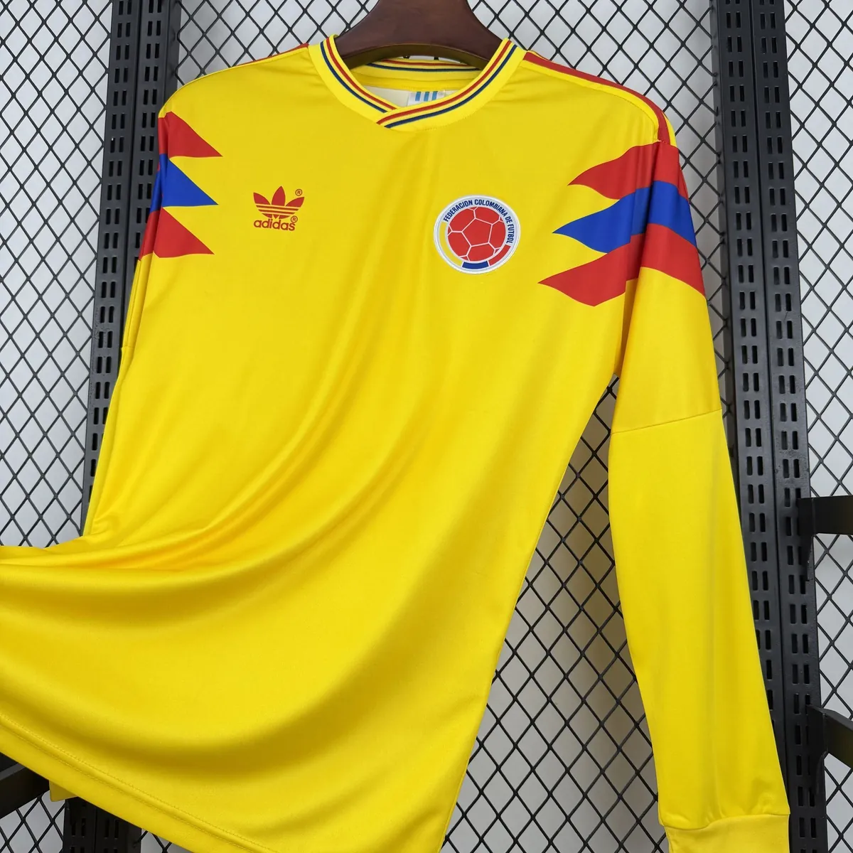 1990 Colombia Retro Mens Home Kit Football Long Sleeve Shirt AAAAJersey Supply Yupoo 6 2