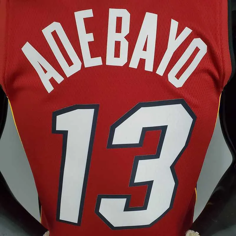 New Miami Heat Jordan ADEBAYO#13 Burgundy 5