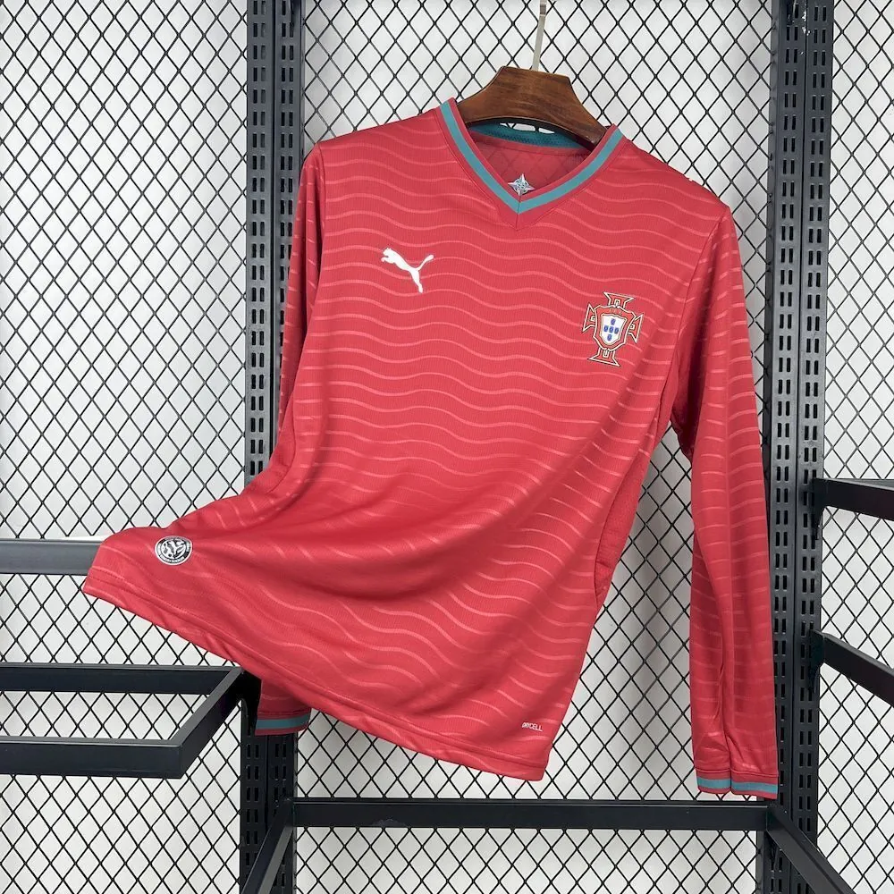 2026 World Cup Portugal Home Kit Football Long Sleeve T-Shirt AAAAJersey Supply Yupoo 2
