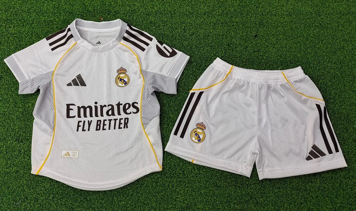 25-26 Real Madrid Home Player Version Kid Kits Youth Apparels AAAAJersey Dropship Yupoo 5