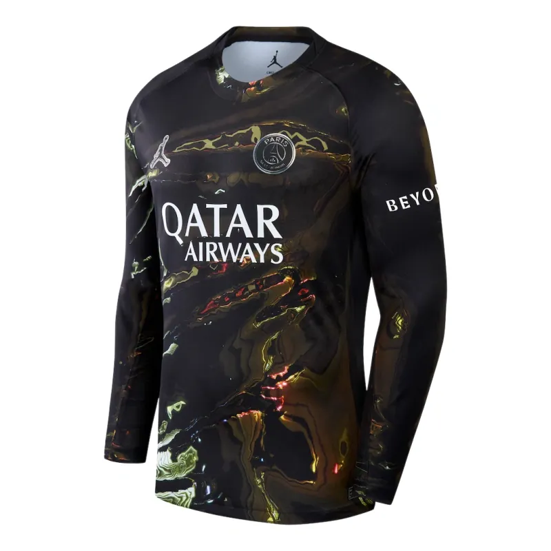 2025-26 PSG Jordan Night Edition Away Long sleev Football jersey Fan version AAAAJersey Supply Yupoo 2