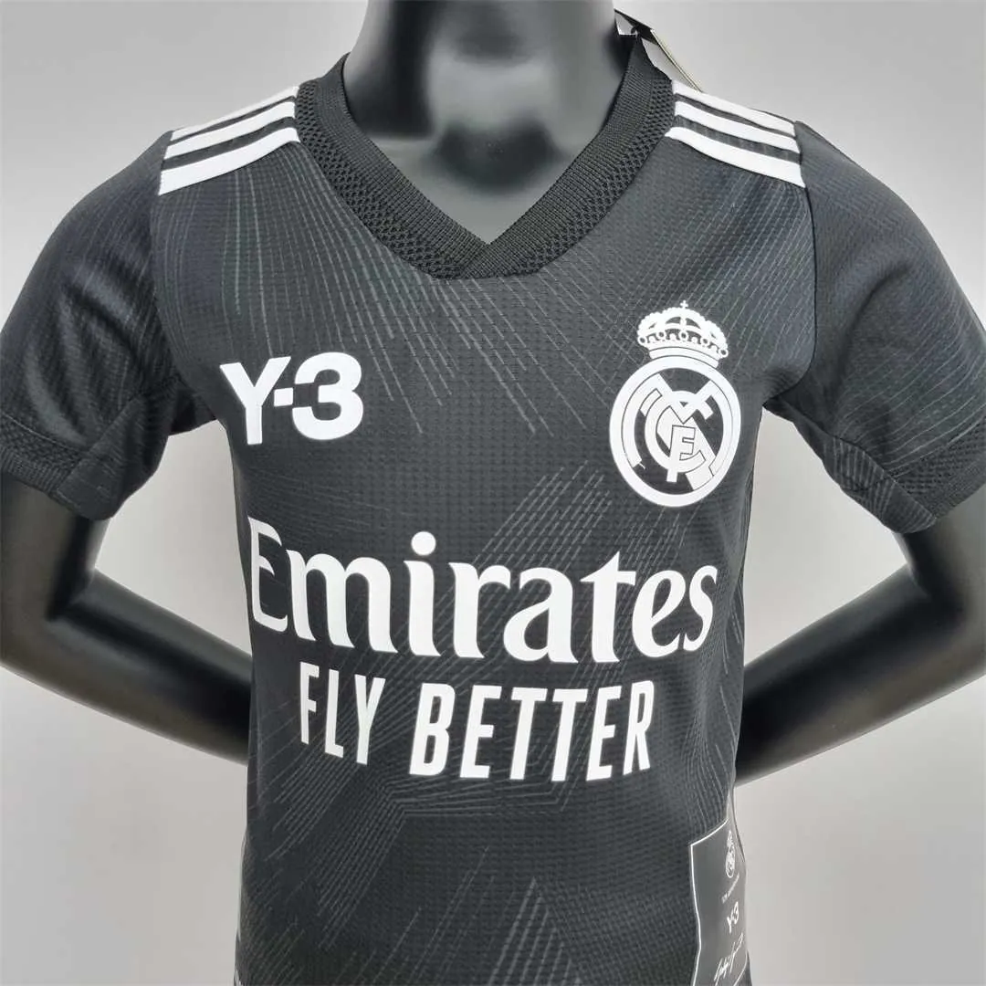 22-23 Real Madrid Y3 black kids kit 3