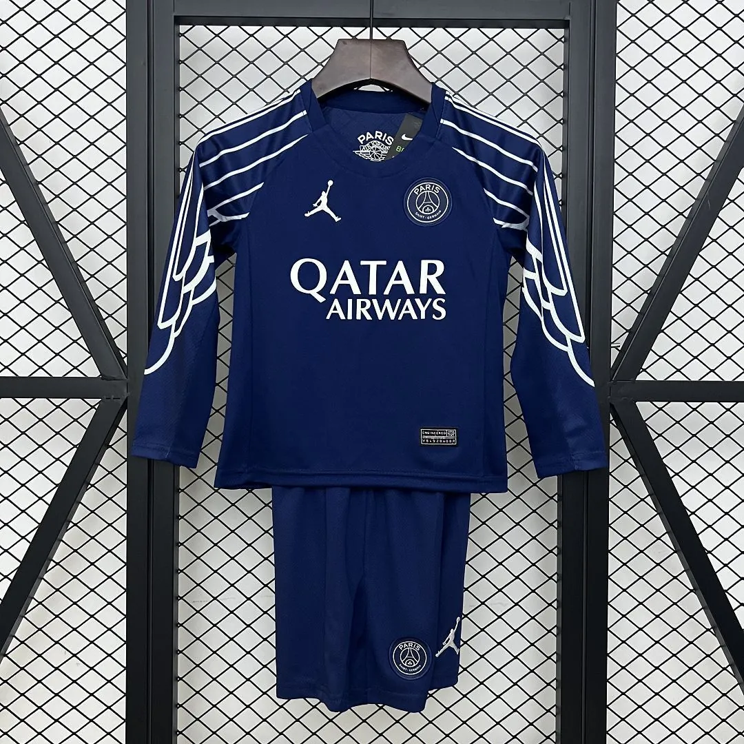 24-25 PSG Fourth Kid Long Sleeve Kits Youth Apparels AAAAJersey Dropship Yupoo 9