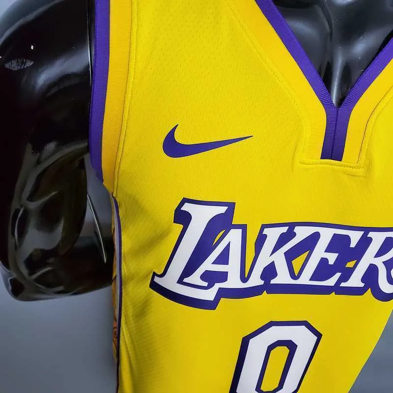 KUZMA #0 Lakers V-neck City Edition yellow 6
