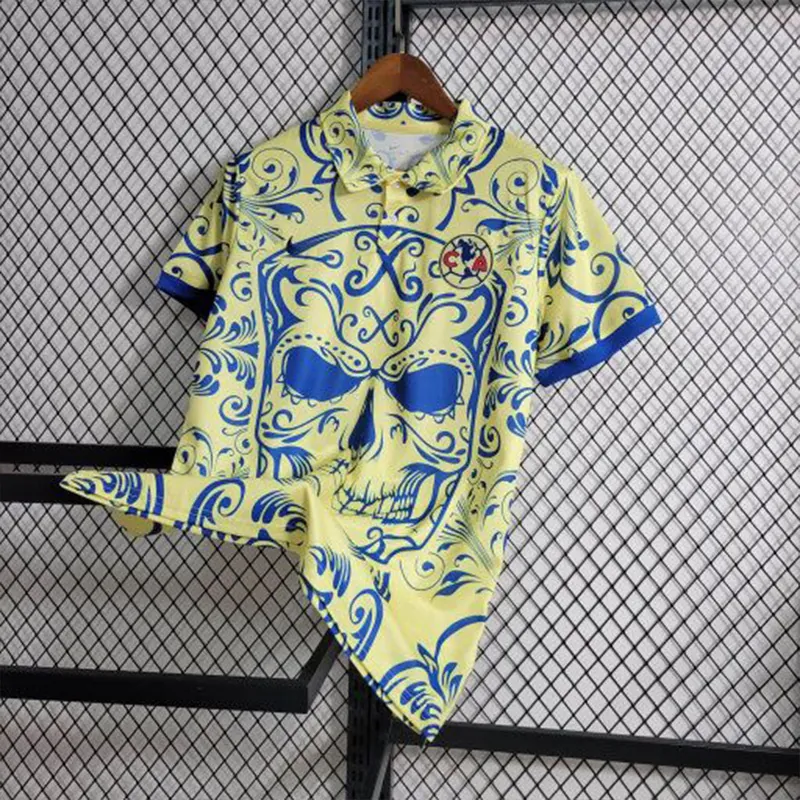 23-24 Americas Day of the Dead Special Edition Yellow S-4XL Cheap Soccer Jerseys 3