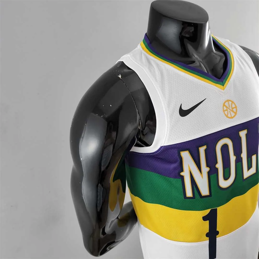 2018 New Orleans Pelicans WLLIAMSIN#1 Urban Edition White NBA Jersey 1