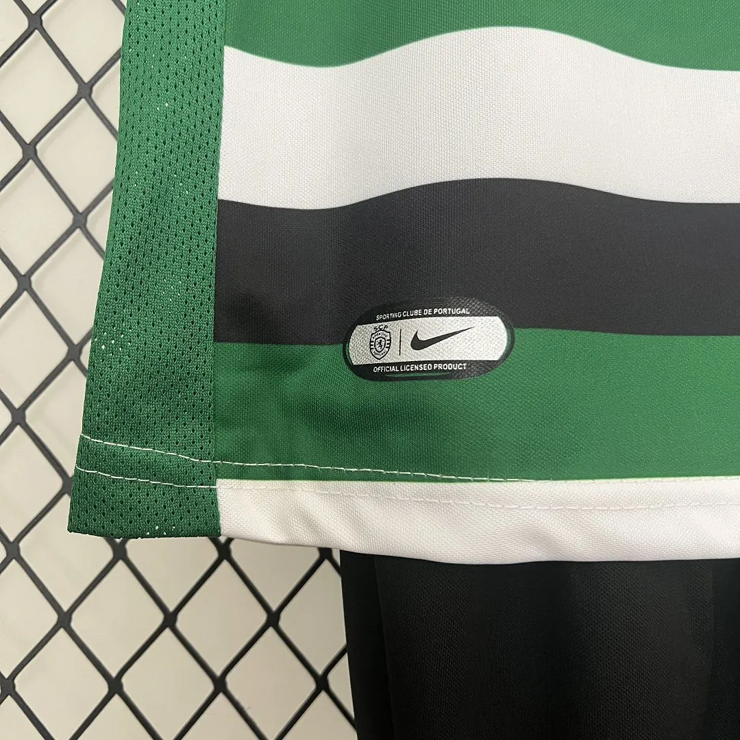 24-25 Sporting Lisbon Home Kid Kits Youth Apparels Football AAAAJersey Yupoo 8