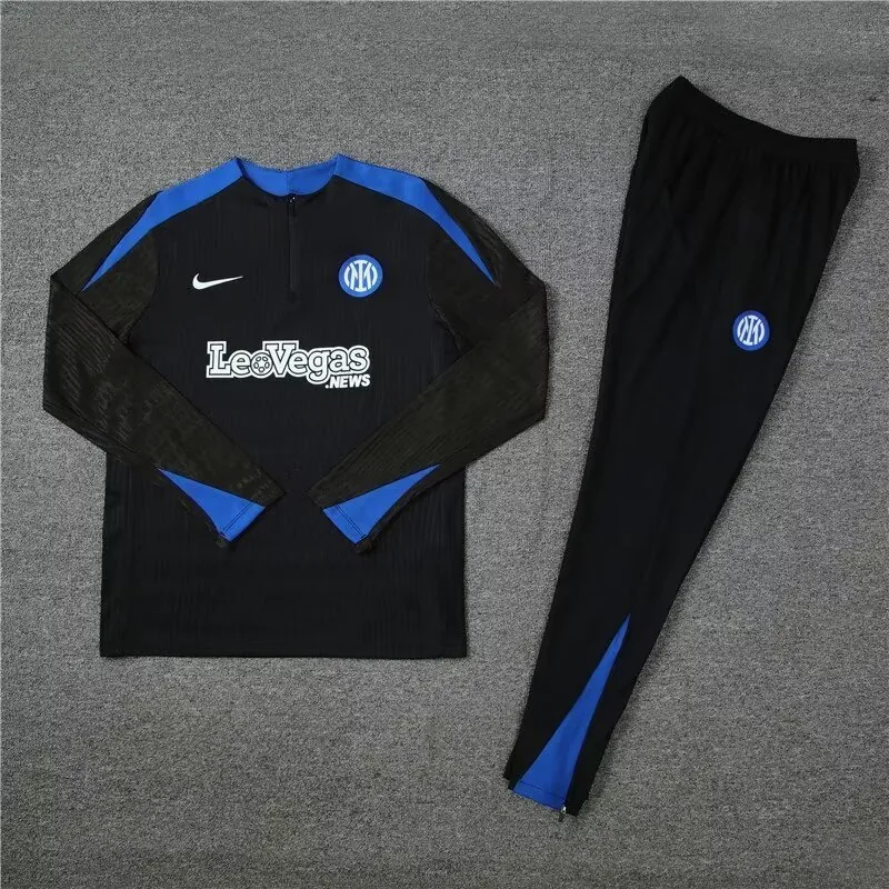 24-25 Inter Milan Long Sleeve Tracksuit Black Training Suits Football AAAAJersey Supplier 2