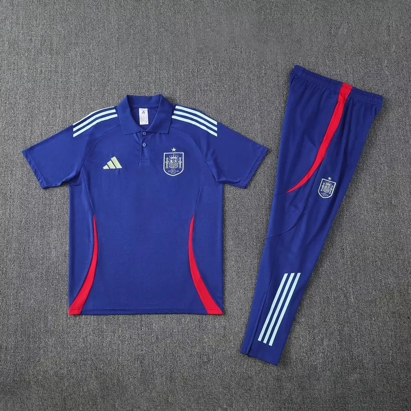 25-26 Spain Blue Training Blue Polo Kit Soccer AAAAJersey Yupoo 1