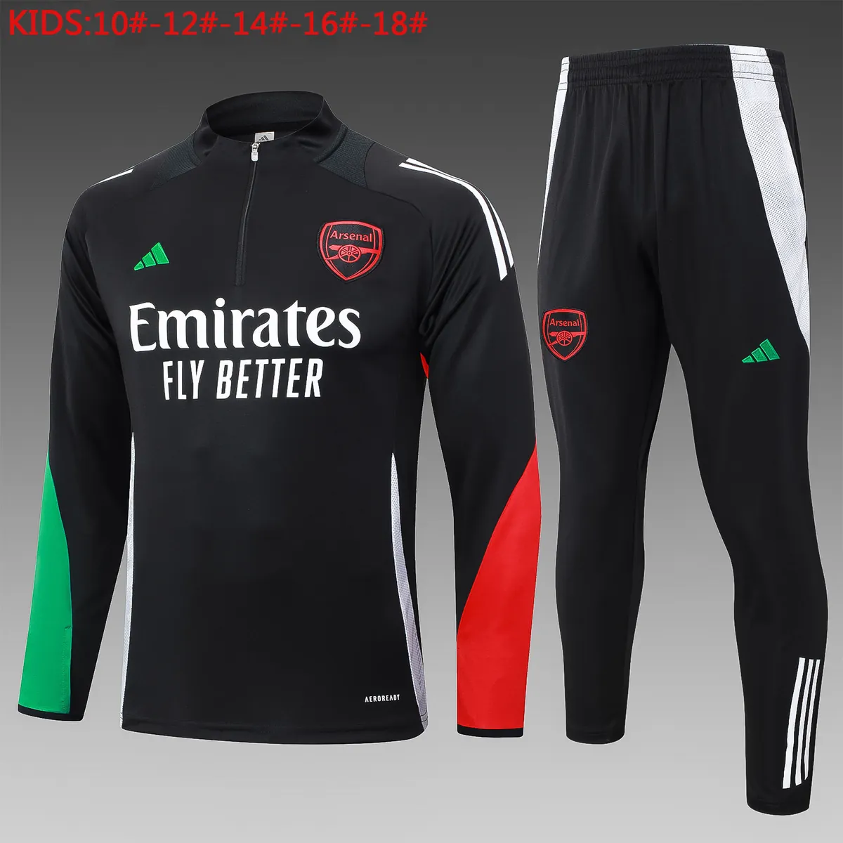 24-25 Arsenal Kids Long Sleeve Training Suit Football Shirts 1
