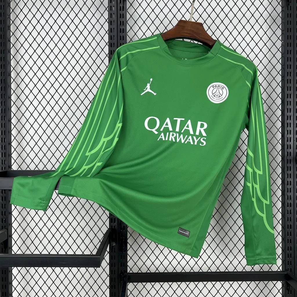 25-26 PSG Green Goalkeeper Long Sleeve Kit Football T-Shirt AAAAJersey Yupoo 6