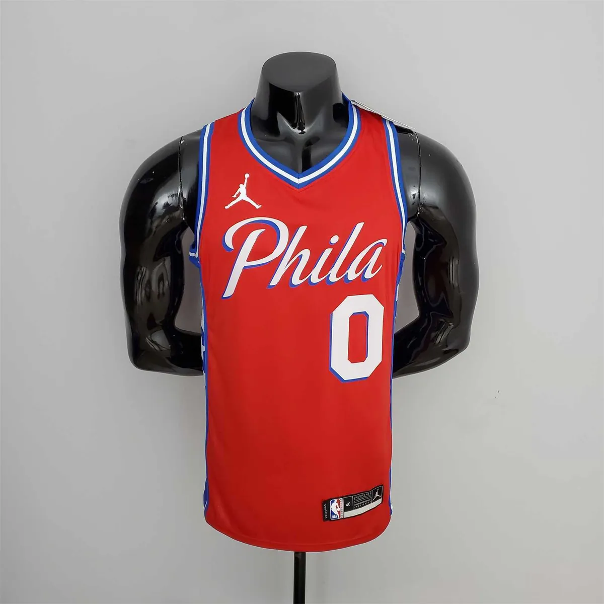 2021 MAXEY#0 76ers Jordan Themed Red NBA Jersey 9