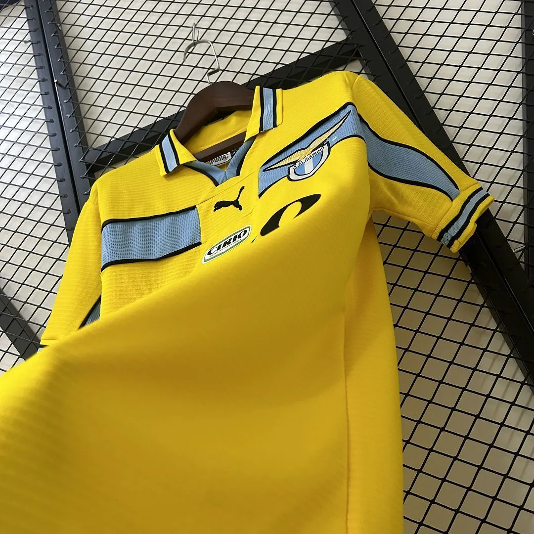 98-99 Lazio Yellow Retro Kit Vintage Shirt AAAAJersey Dropship Yupoo 2