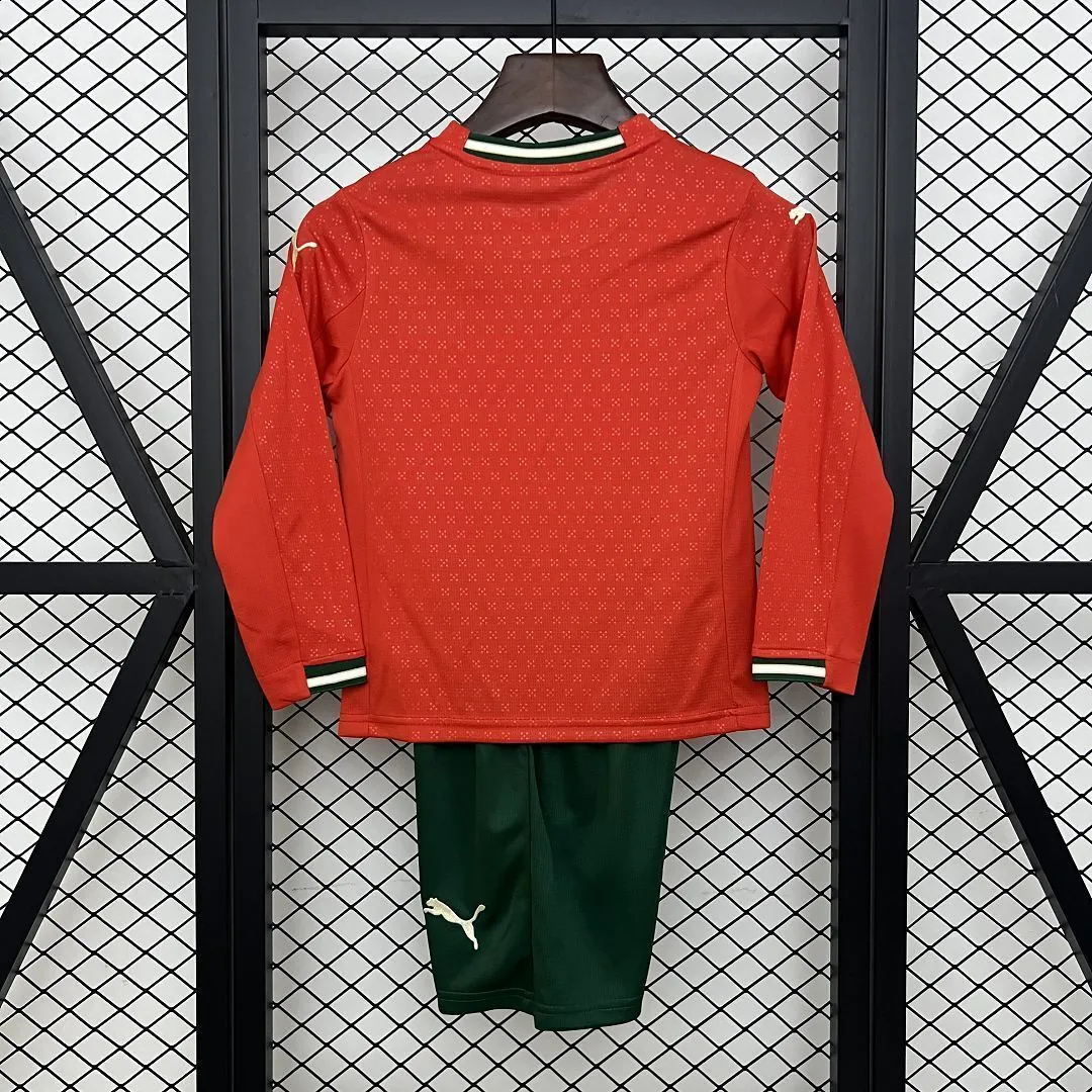 2025 Portugal Home Kid Kits Long Sleeve Youth Apparels AAAAJersey Dropship Yupoo 8