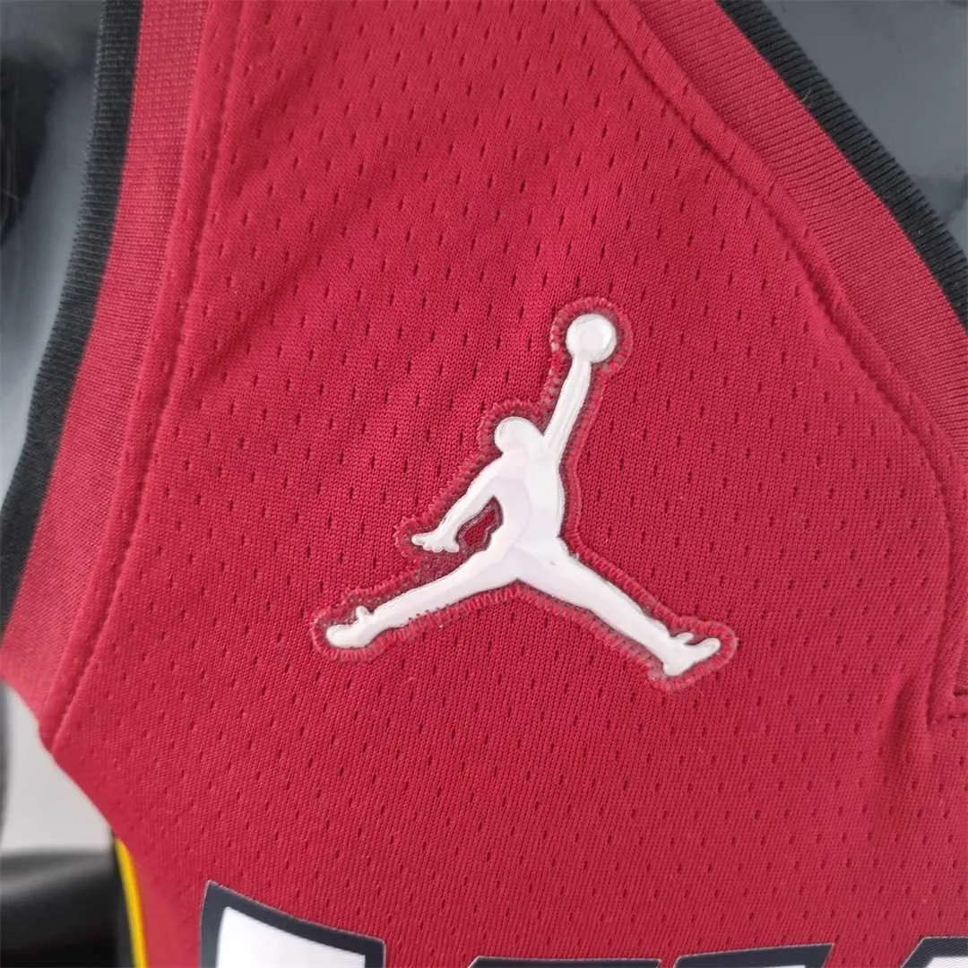 75th Anniversary Miami Heat Jordan WADE #3 Burgundy NBA Jersey 7