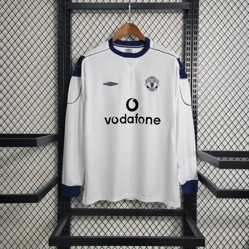 99-00 Retro Long Sleeve Manchester United Away S-XXL Cheap Soccer Jerseys 5
