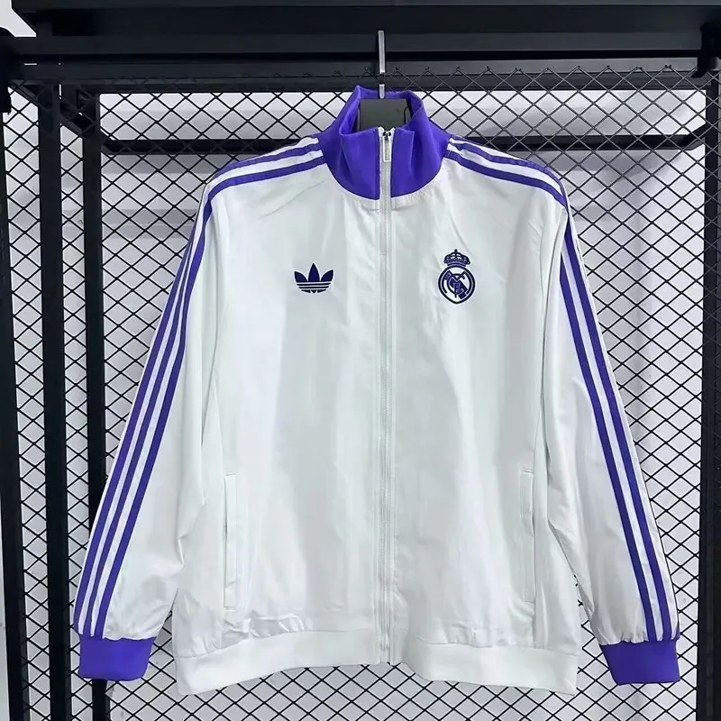 25-26 Real Madrid Whte Windbreaker Jackets 2