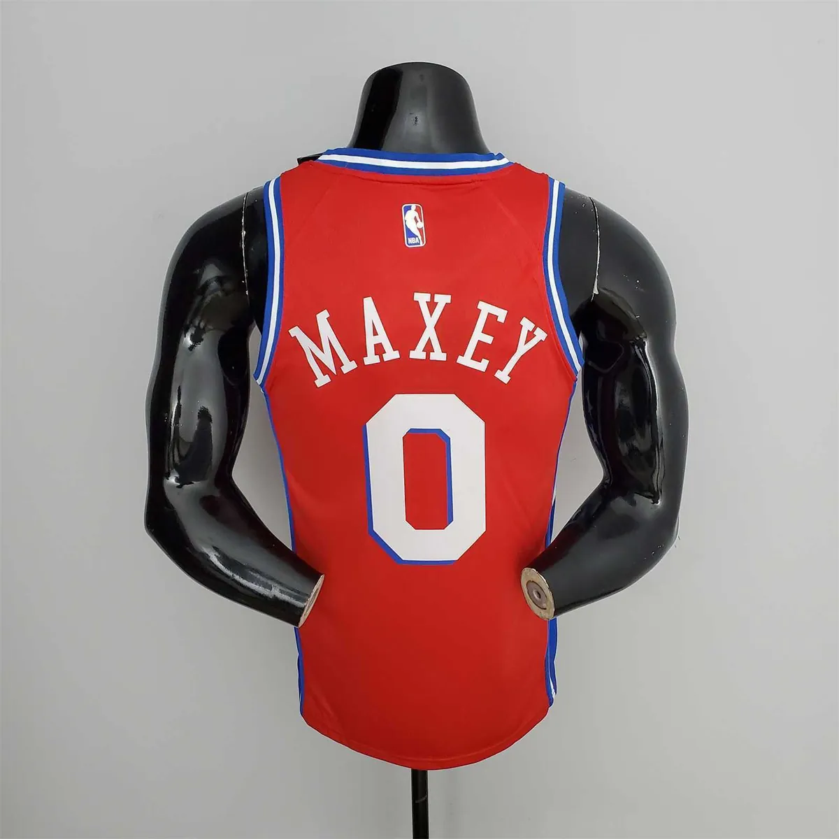 2021 MAXEY#0 76ers Jordan Themed Red NBA Jersey 4