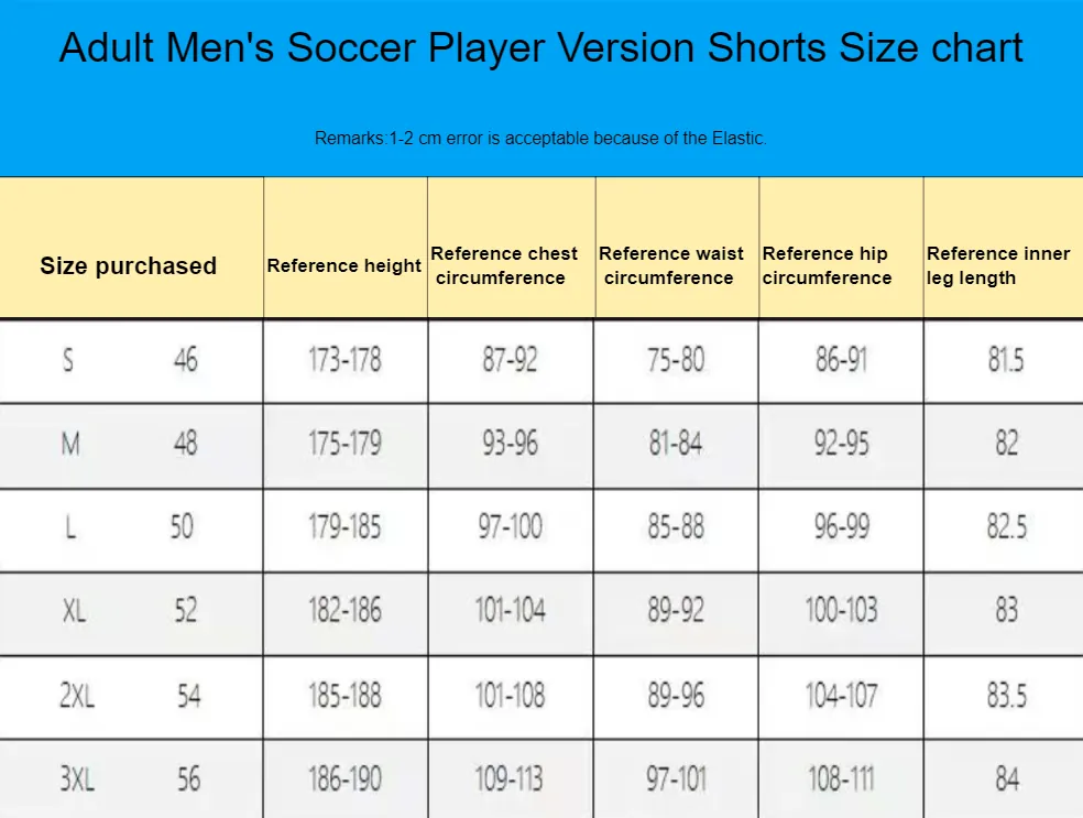 All Products Size Chart 3