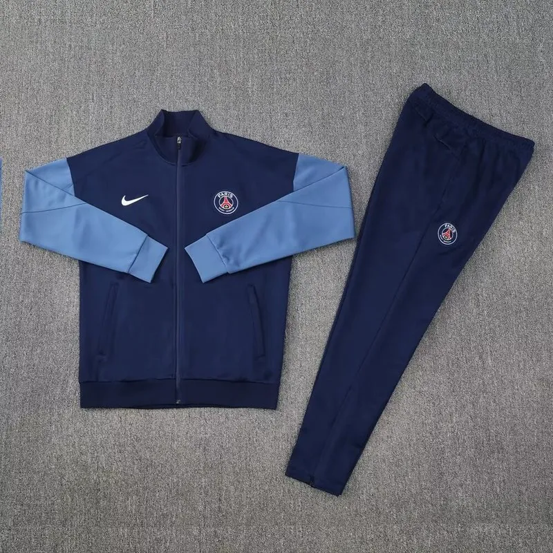 25-26 PSG Navy&Blue Tracksuits White Long Jacket Suits 2