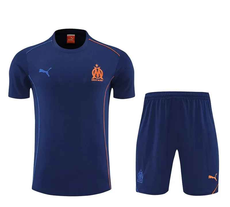 25-26 Marseille Navy Training Kits Football Tracksuits 3