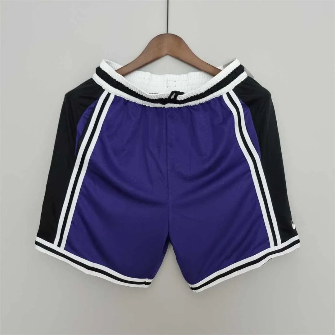 2022 Los Angeles Lakers NBA US Training Shorts Purple Black 7