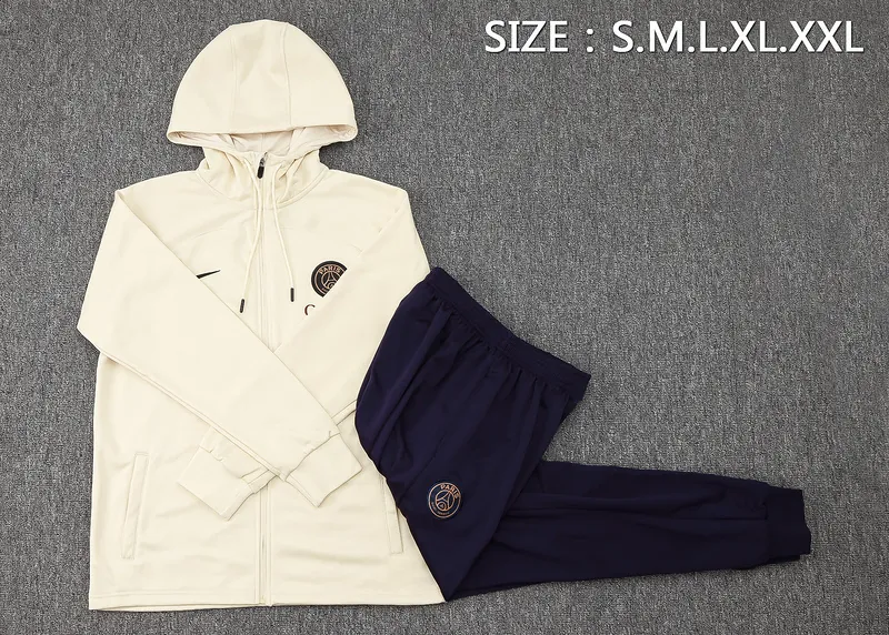 23-24 PSG Baige Hoodie Jacket Suits Jersey Supplier Yupoo 1